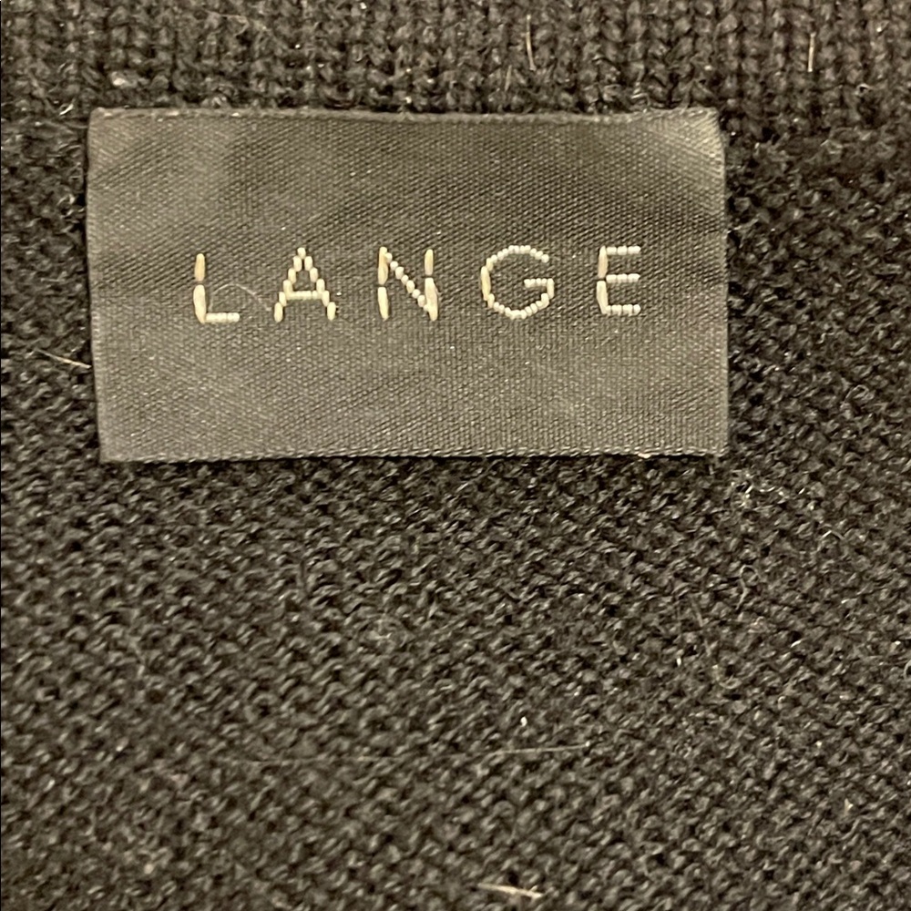 LANGE 36 Navy Wool Cashmere Cardigan Dress Gold Buttons Old Money Minimalist - Picture 6 of 10